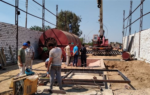 One set 12T/D waste plastic to oil machine installed in Egypt