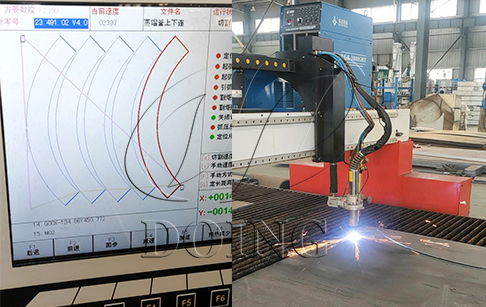 Plasma cutting machine introduced to DOING factory for higher quality plastic to oil machine