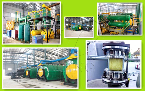 4 sets waste plastic to oil machine running well in Fujian, China