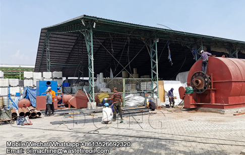 12TPD waste plastic to oil machine project started in Indonesia