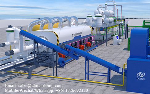 High capacity continuous waste plastic pyrolysis plant