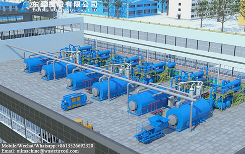 3D animation of DOING waste plastic to fuel oil pyrolysis plant