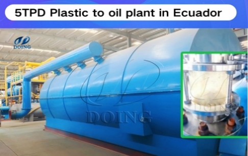 5MTPD Waste plastic Recycling Pyrolysis Plant installed in Ecuador Operation Video