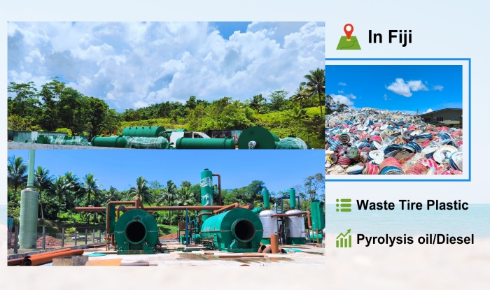 tire plastic pyrolysis distillation machine in Fiji