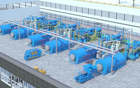 Plastic pyrolysis to oil recycling plant