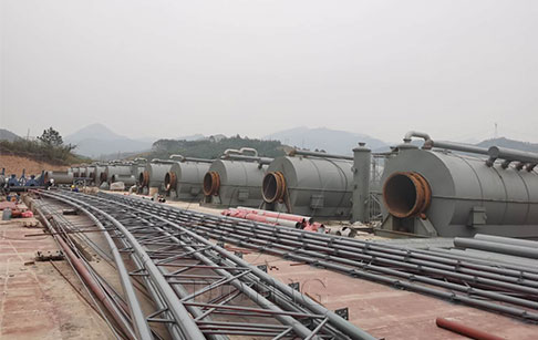 6 sets of 12T pyrolysis of plastic into fuel plant project in Guangxi, China