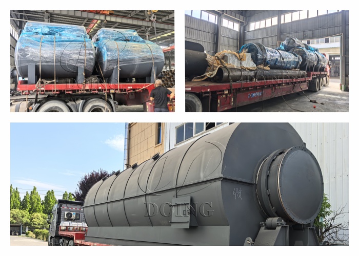  Plastic to fuel pyrolysis machine shipped to India