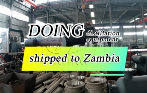 DOING Pyrolysis oil to Diesel Refining Machine to Zambia Delivery Video